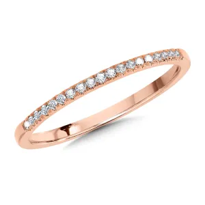 10K Rose Gold Diamond Stackable Band