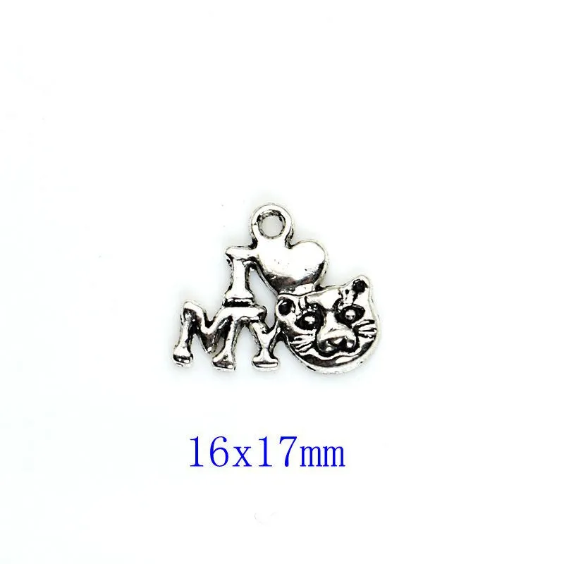 10pcs Mixed Tibetan Silver Plated Cat Soccer Tree of Life Charms Pendants