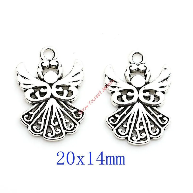 10pcs Mixed Tibetan Silver Plated Cat Soccer Tree of Life Charms Pendants