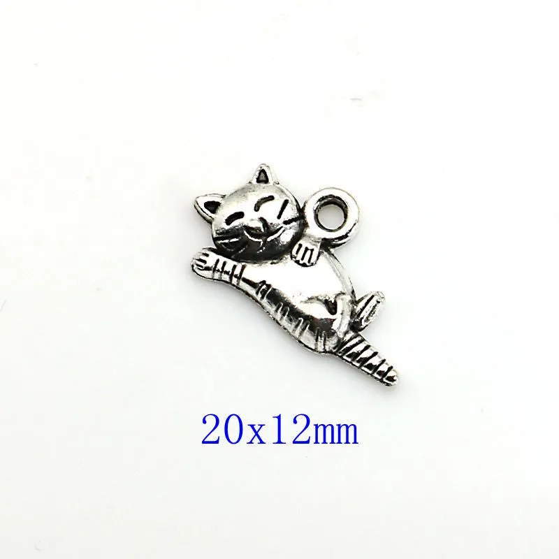 10pcs Mixed Tibetan Silver Plated Cat Soccer Tree of Life Charms Pendants