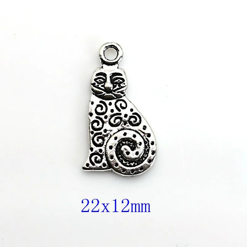 10pcs Mixed Tibetan Silver Plated Cat Soccer Tree of Life Charms Pendants