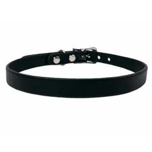 1/2” Plain Black Leather Choker