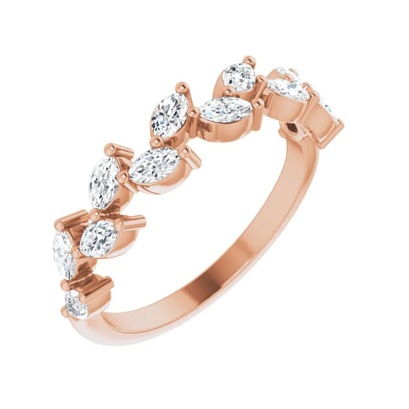 14K Rose Gold 5/8 CTW Natural Diamond Anniversary Band