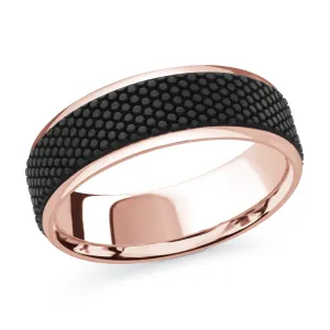 14K Rose Gold Ring from the Noir Collection by Malo - MRDA-083-7P