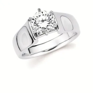 14K White Cathedral 6 Prong Enagement Ring Semi-Mount