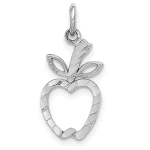 14k White Gold Apple Charm Pendant