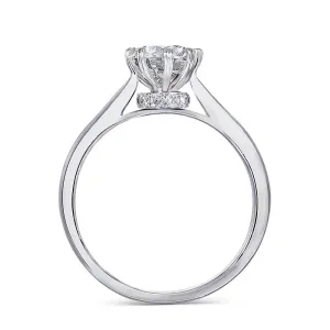 14k White Gold Octagon Cut Hidden Halo Moissanite Ring 1ct