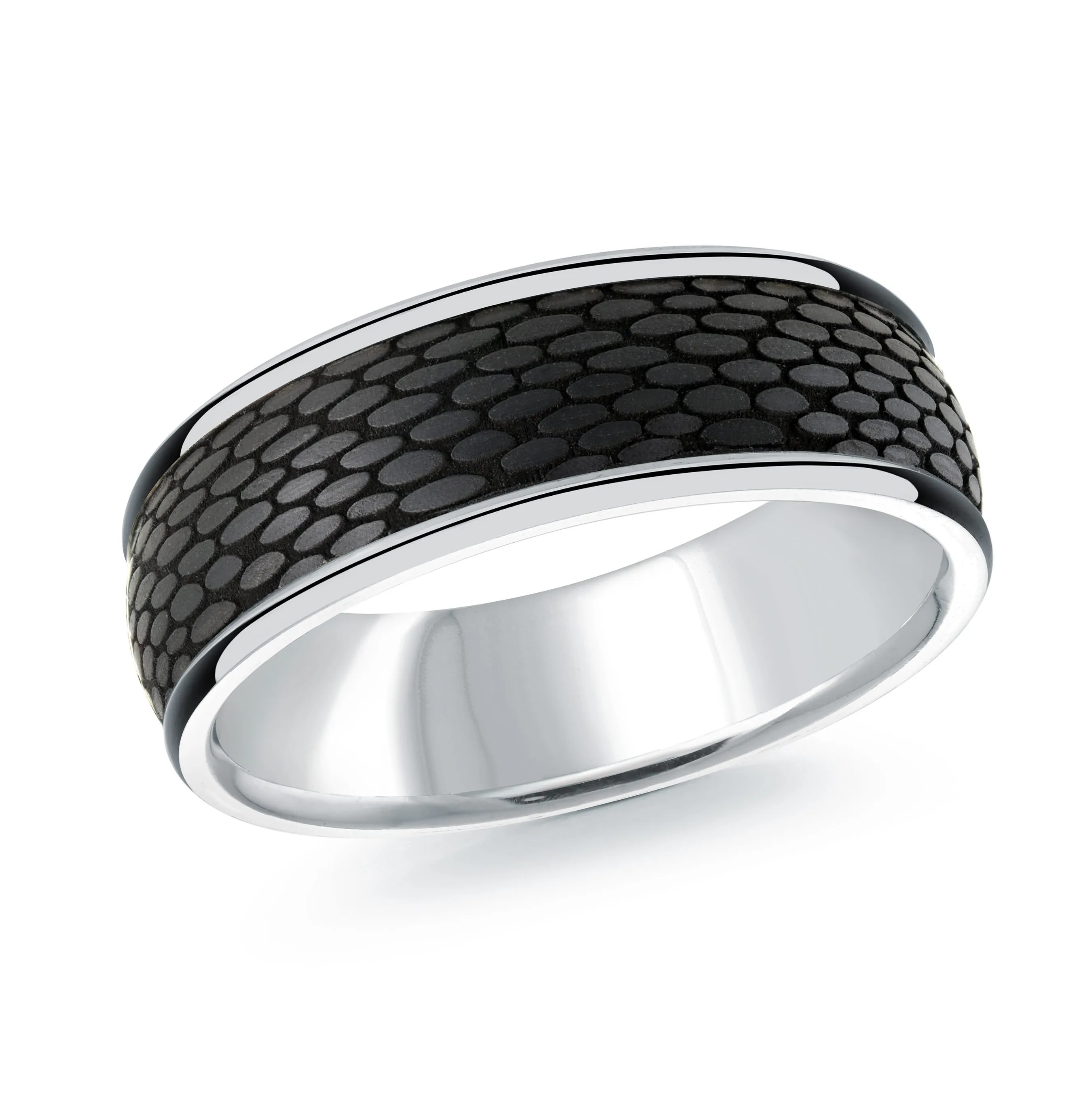 14K White Gold Ring from the Noir Collection by Malo - MRDA-167-7W