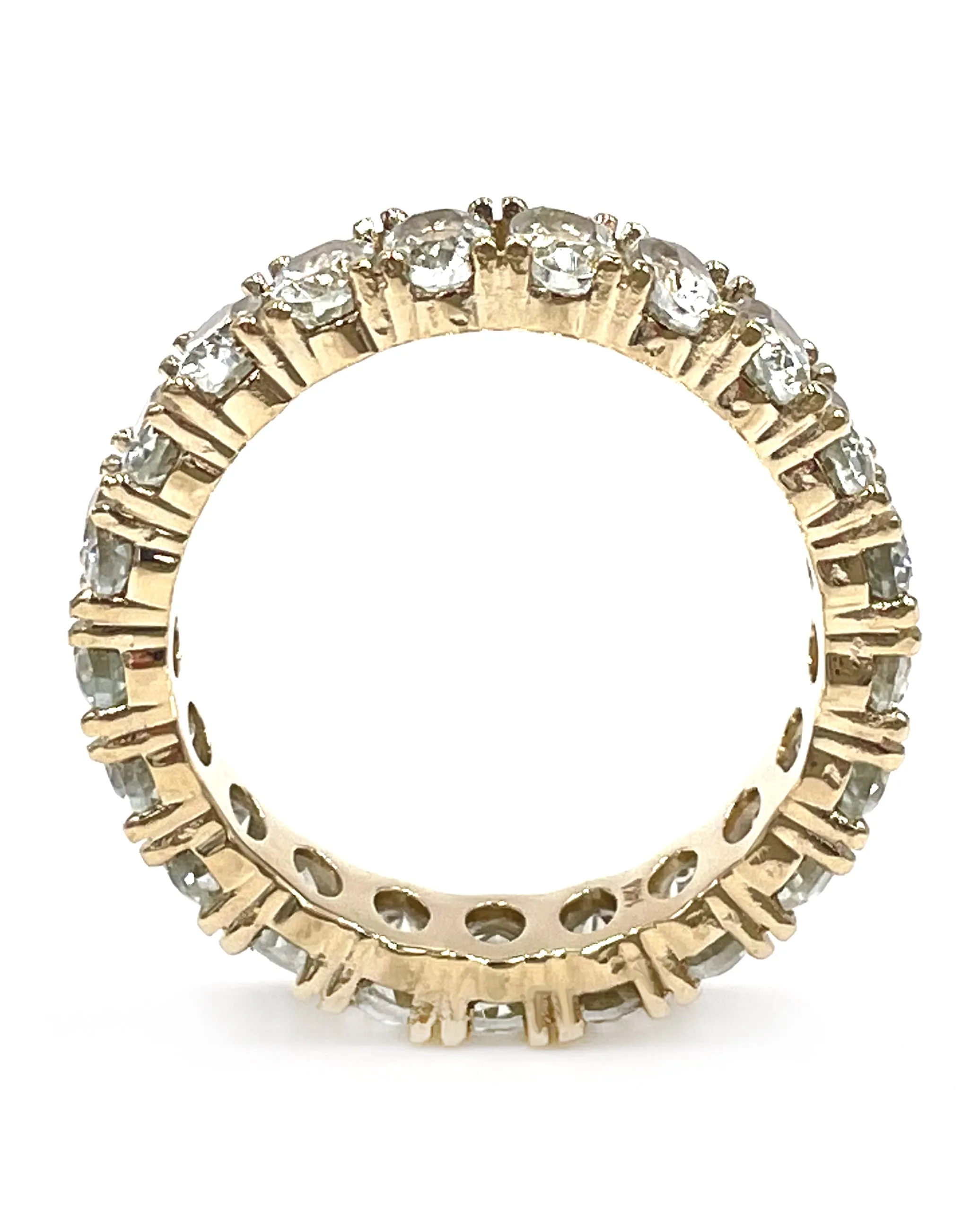 14K Yellow Gold Eternity Band with Green Amethysts