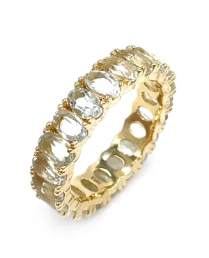 14K Yellow Gold Eternity Band with Green Amethysts