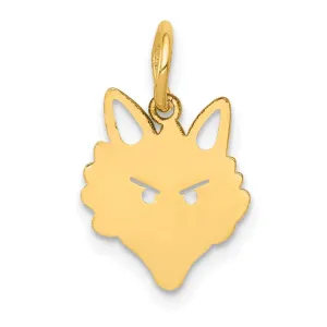 14k Yellow Gold Fox Head Charm Pendant