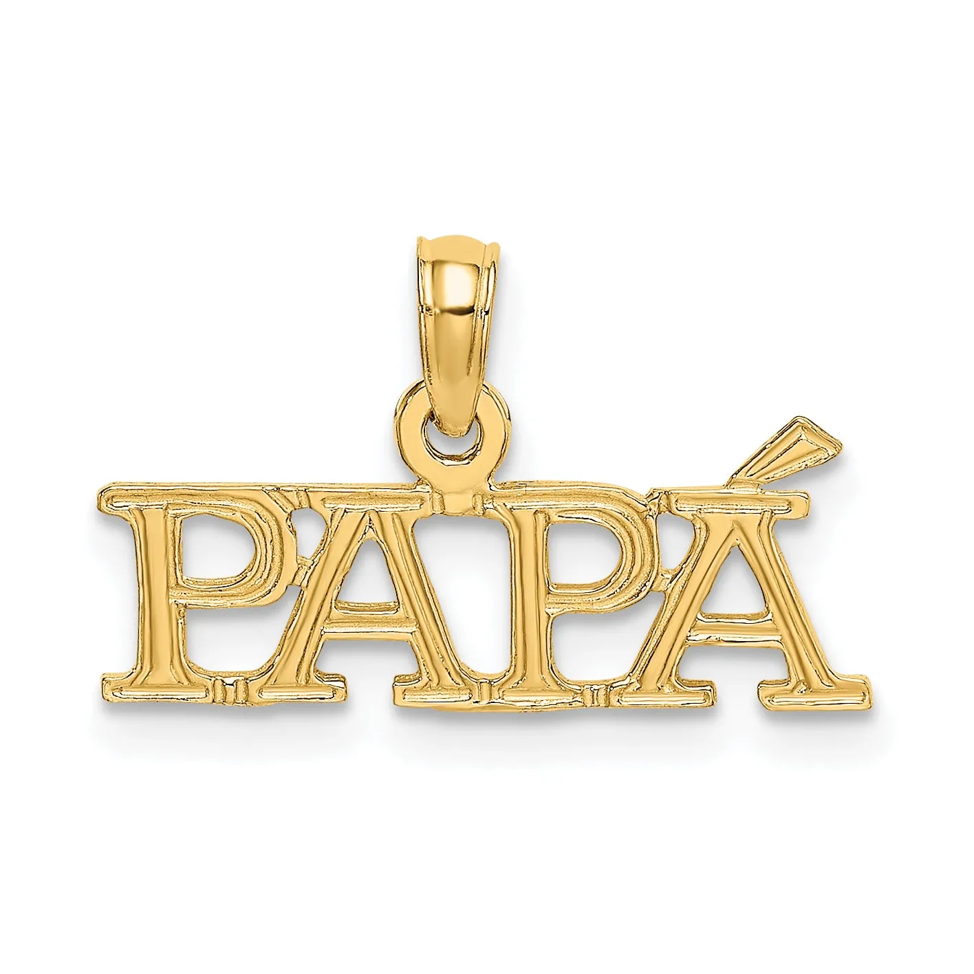 14k Yellow Gold PAPA Design Charm Pendant