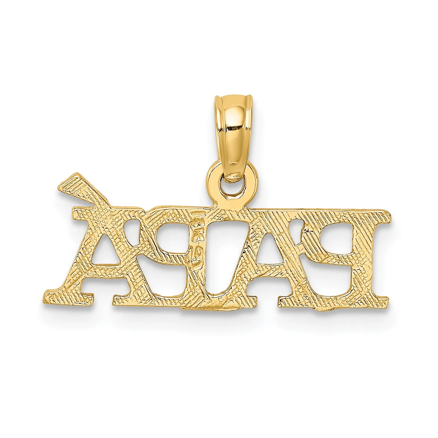 14k Yellow Gold PAPA Design Charm Pendant