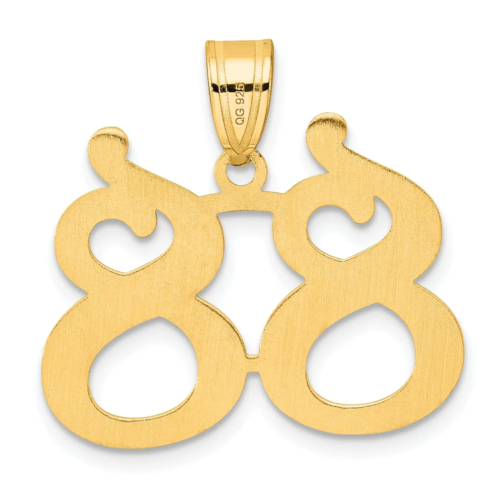 14k Yellow Gold Polished Finish Number 88 Charm Pendant