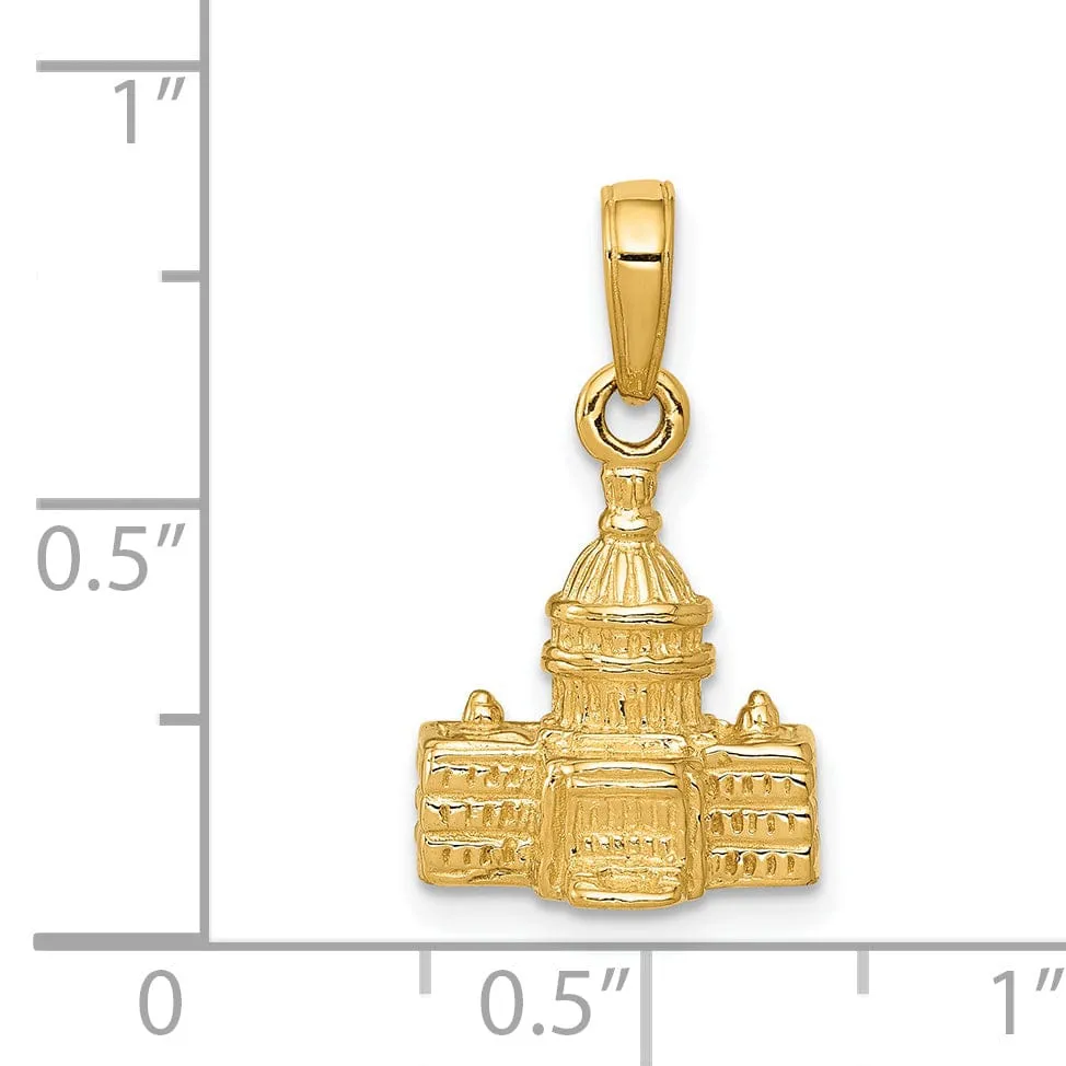 14k Yellow Gold Washington D.C. Capital Pendant