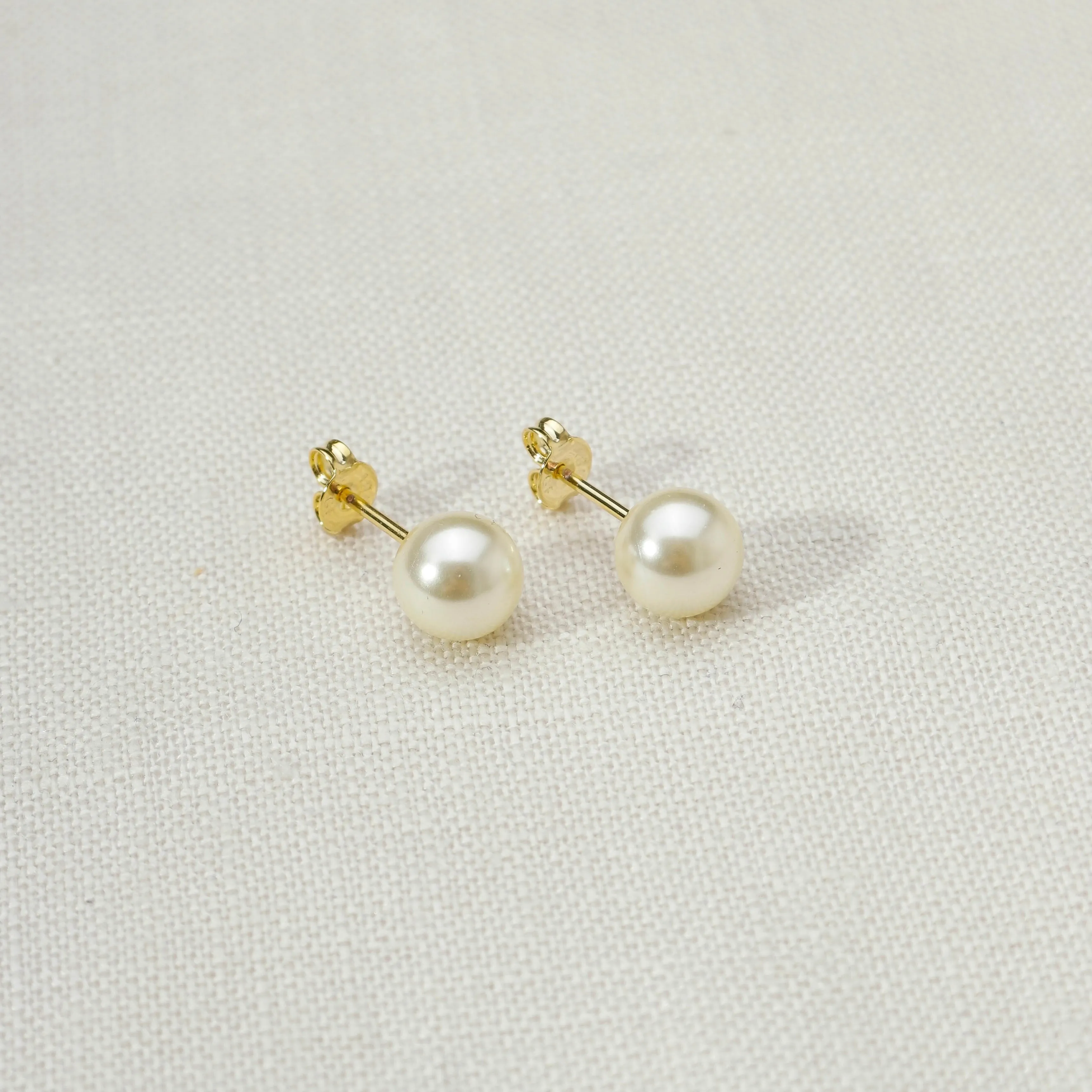 18k Gold Filled 6mm Classic Pearl Stud