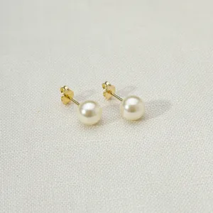 18k Gold Filled 6mm Classic Pearl Stud