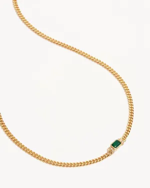 18k Gold Vermeil Strength Within Green Onyx Curb Choker