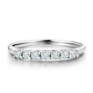 18k White Gold 7 Stone Moissanite Anniversary Band 0.21ct