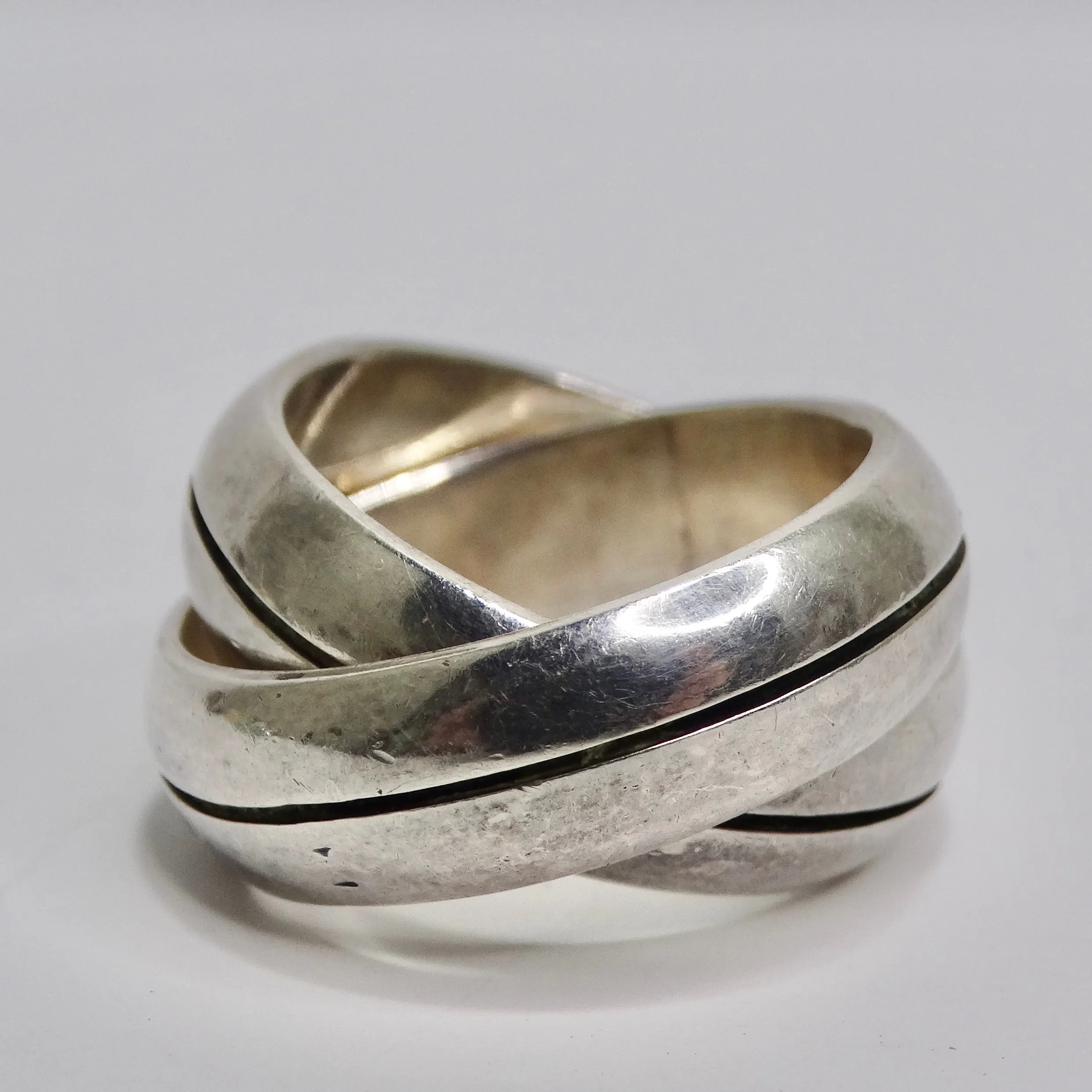 1970 Silver 925 Cartier Style Double Band Ring