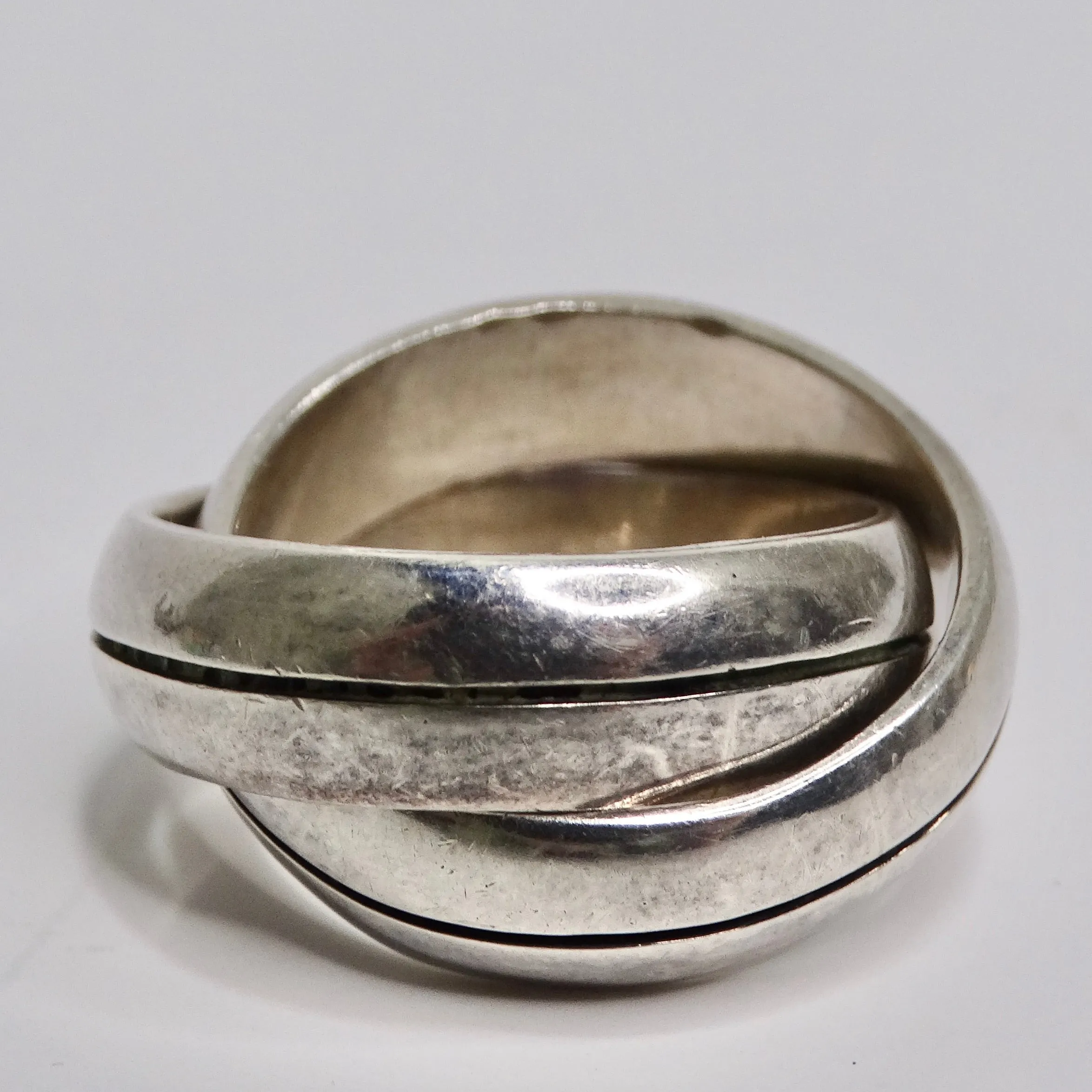 1970 Silver 925 Cartier Style Double Band Ring