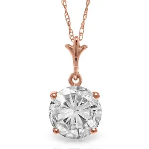 2.38 Carat 14K Solid Rose Gold Necklace Cubic Zirconia