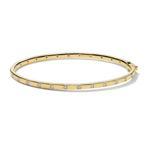 28-Stone Hinged Bangle in 18K Gold with Diamonds