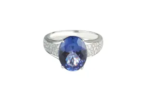 5.1 ct Tanzanite and Diamond Ring