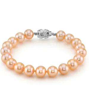 8.0-8.5mm Peach Freshwater Pearl Bracelet - AAA Quality