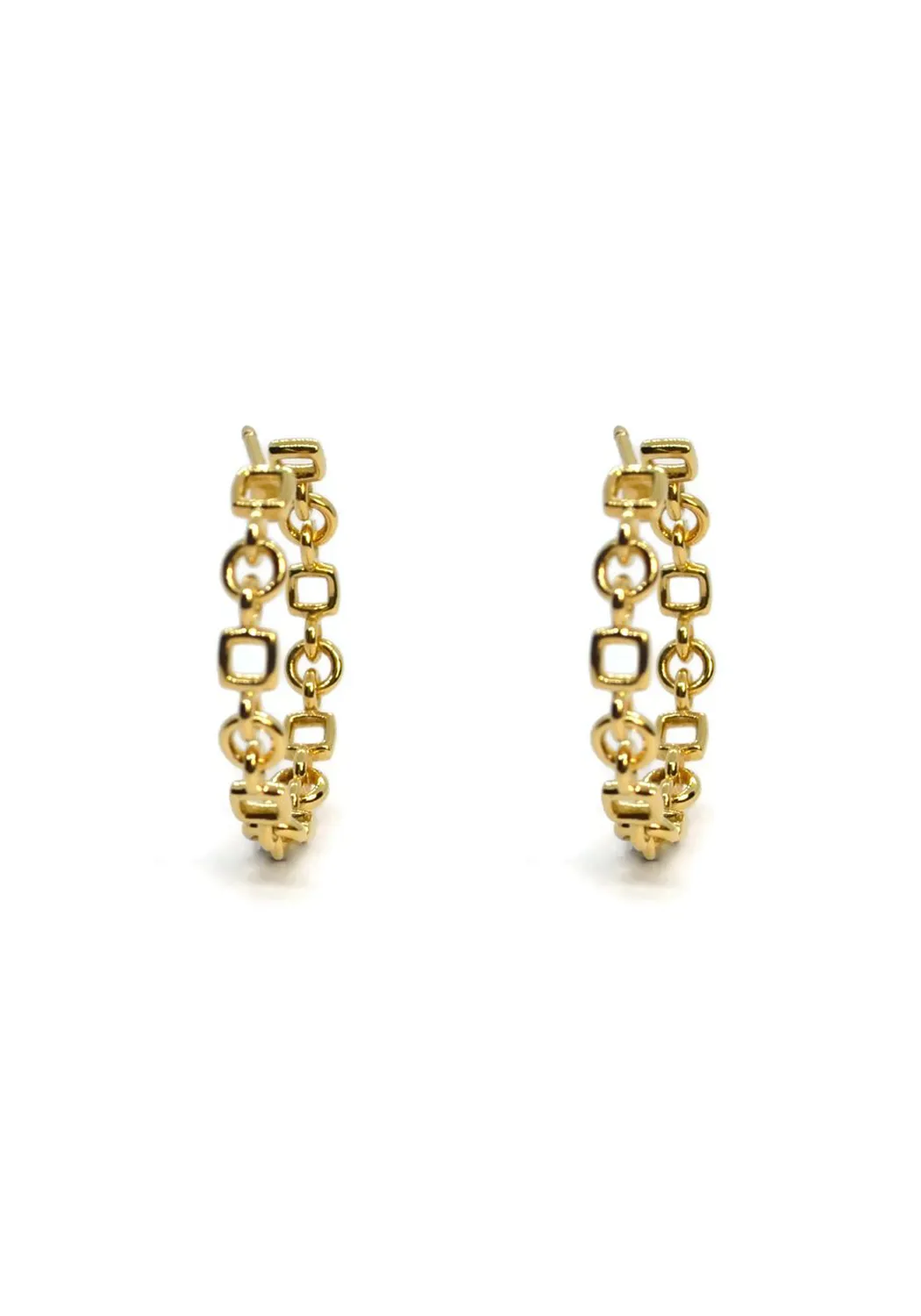 A & Furst Gaia 18KYG Chain Link Hoop Earrings