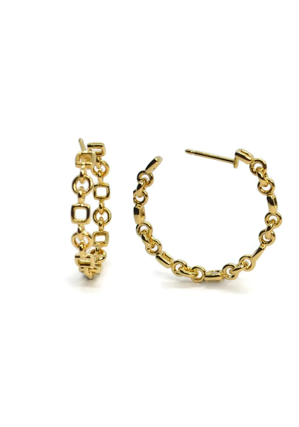 A & Furst Gaia 18KYG Chain Link Hoop Earrings