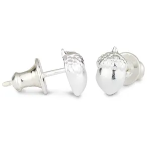 Acorn Silver Stud Earrings