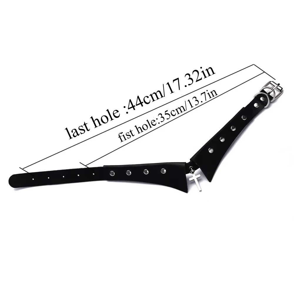 Aesthetic Choker with Stainless Steel Cross Pendant / Gothic Adjustable Collar For Women