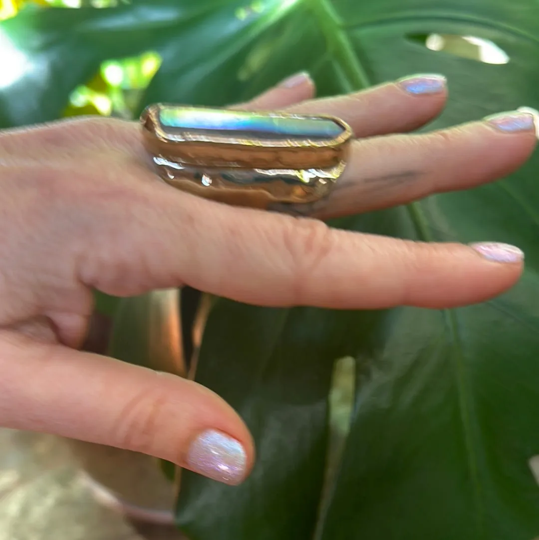 Angel Aura Lemurian Quartz Ring #10