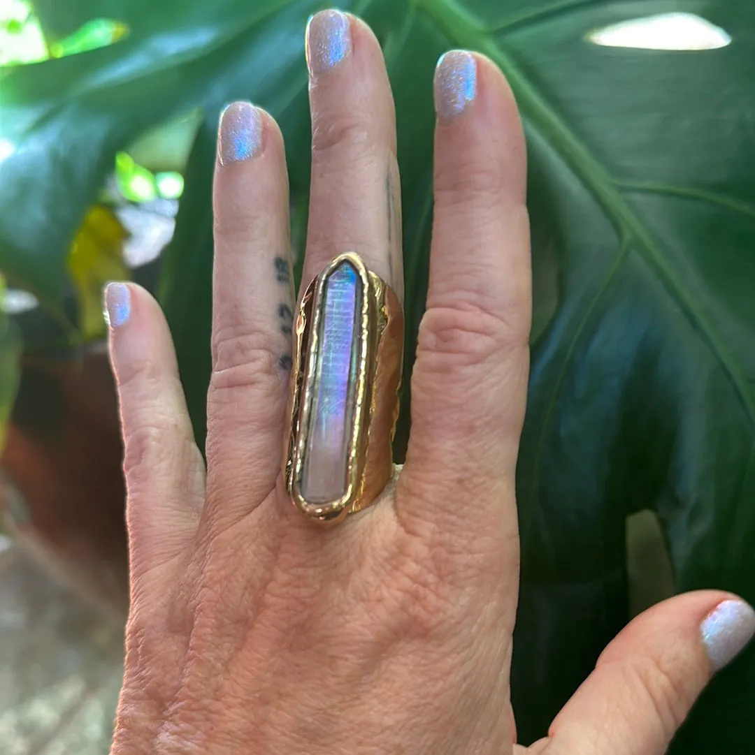 Angel Aura Lemurian Quartz Ring #10