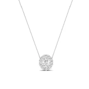 Angelwing Oval Cut Moissanite Halo Necklace