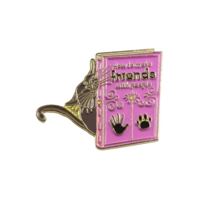 Animals And Books Enamel Pins