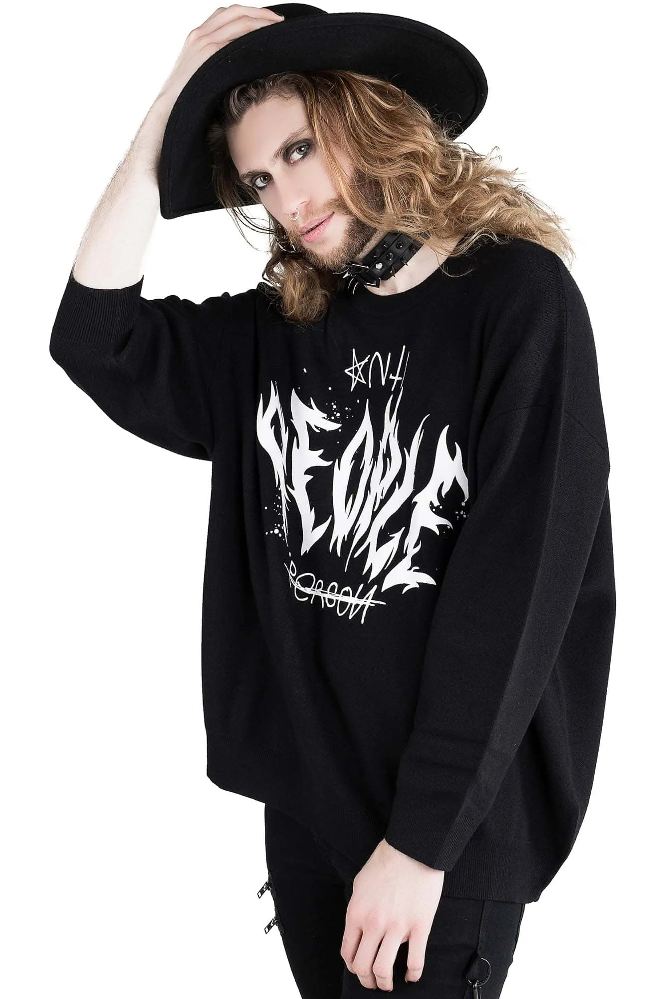 Anti People Batwing Knit Sweater - Resurrect