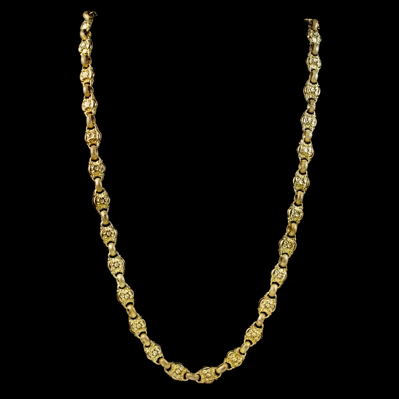 Antique Georgian Floral Necklace Pinchbeck 18ct Gold Gilt