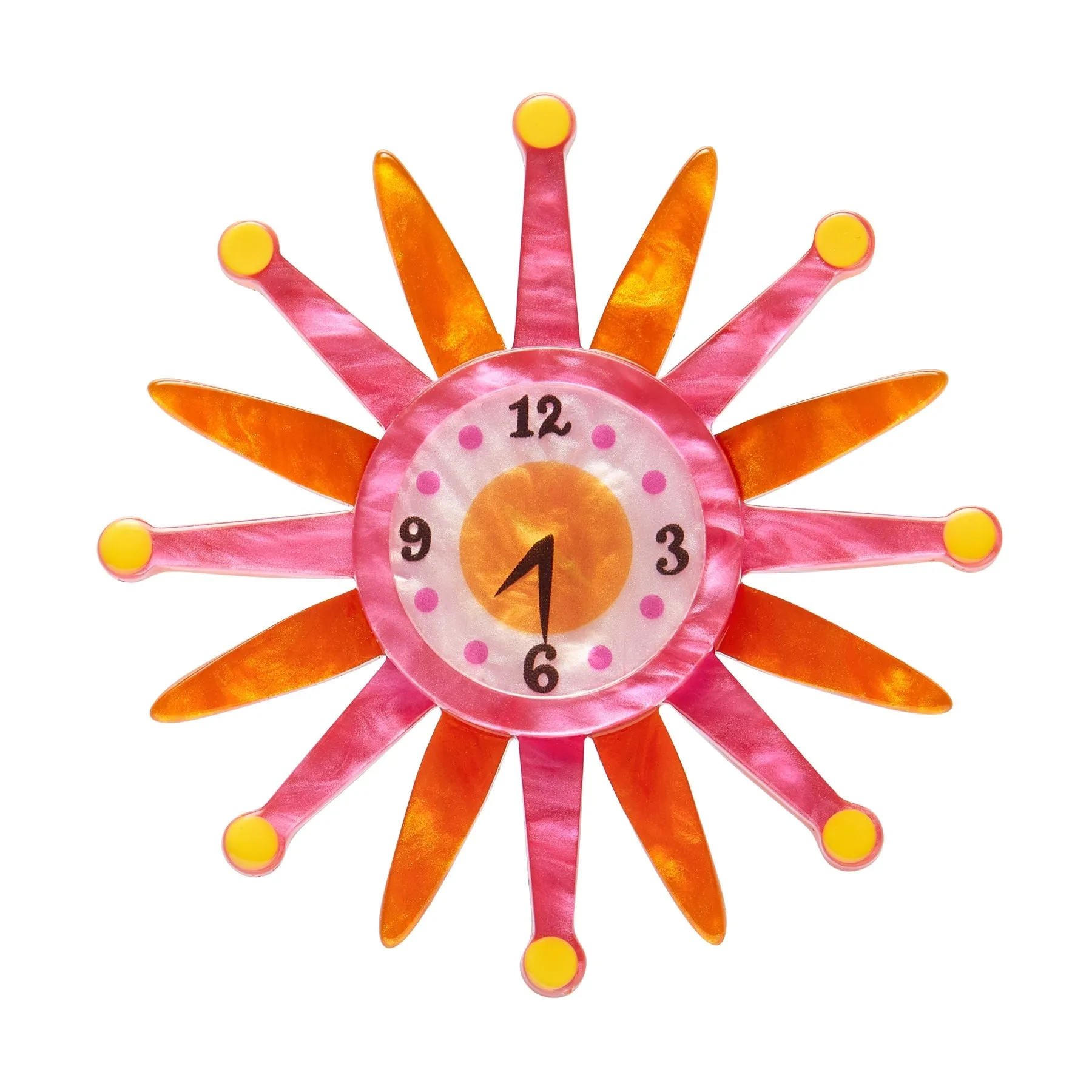 Atomic Abode Collection Starburst Clock Brooch