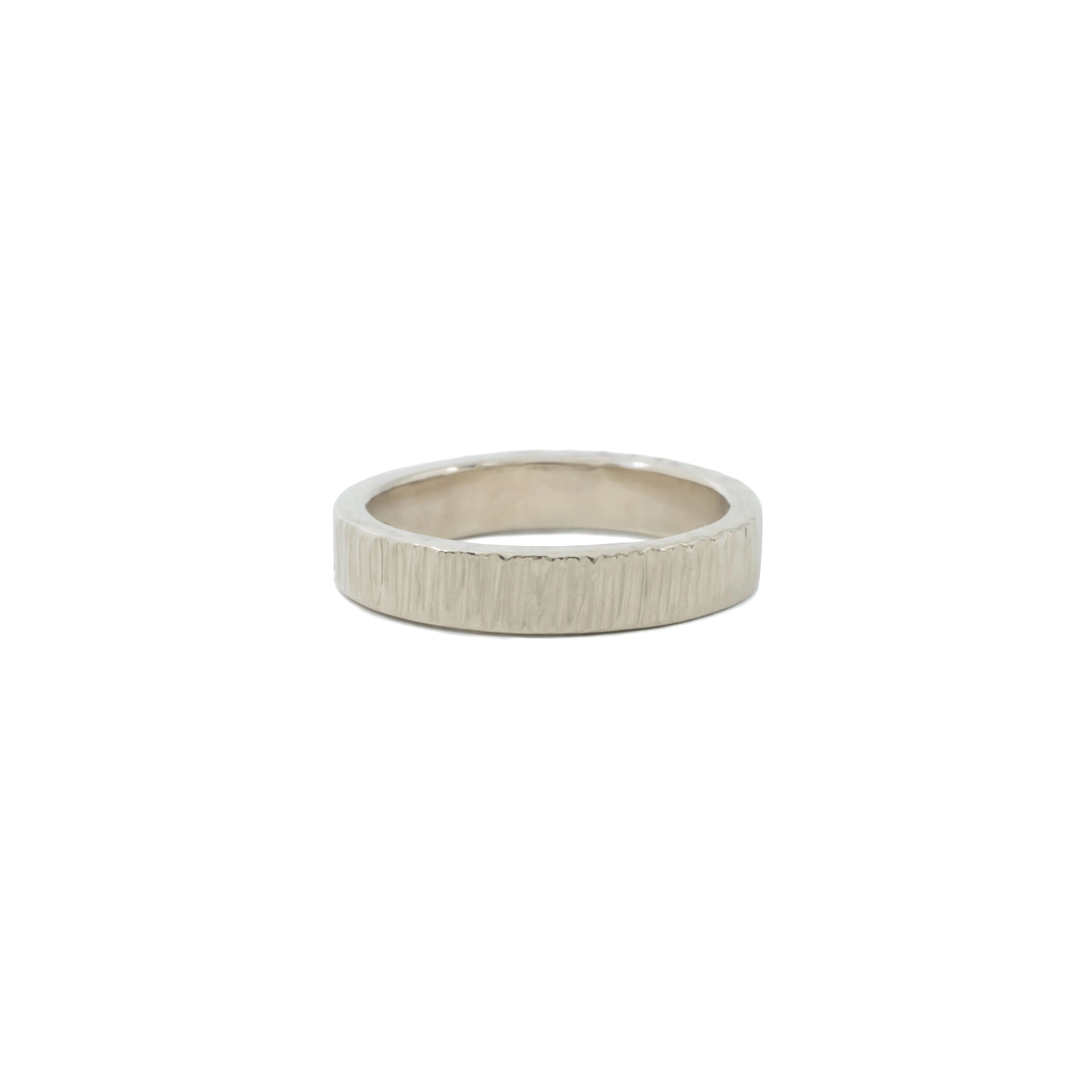 Bark 4mm Sterling Silver Band