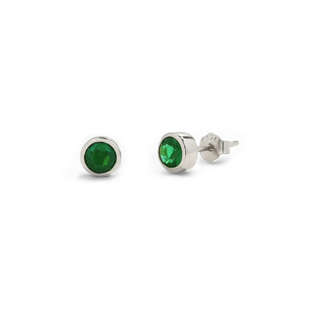 Birthstone Bezel Studs