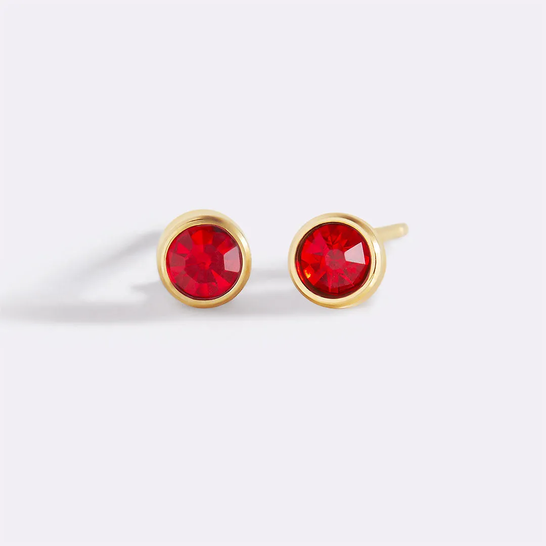 Birthstone Bezel Studs