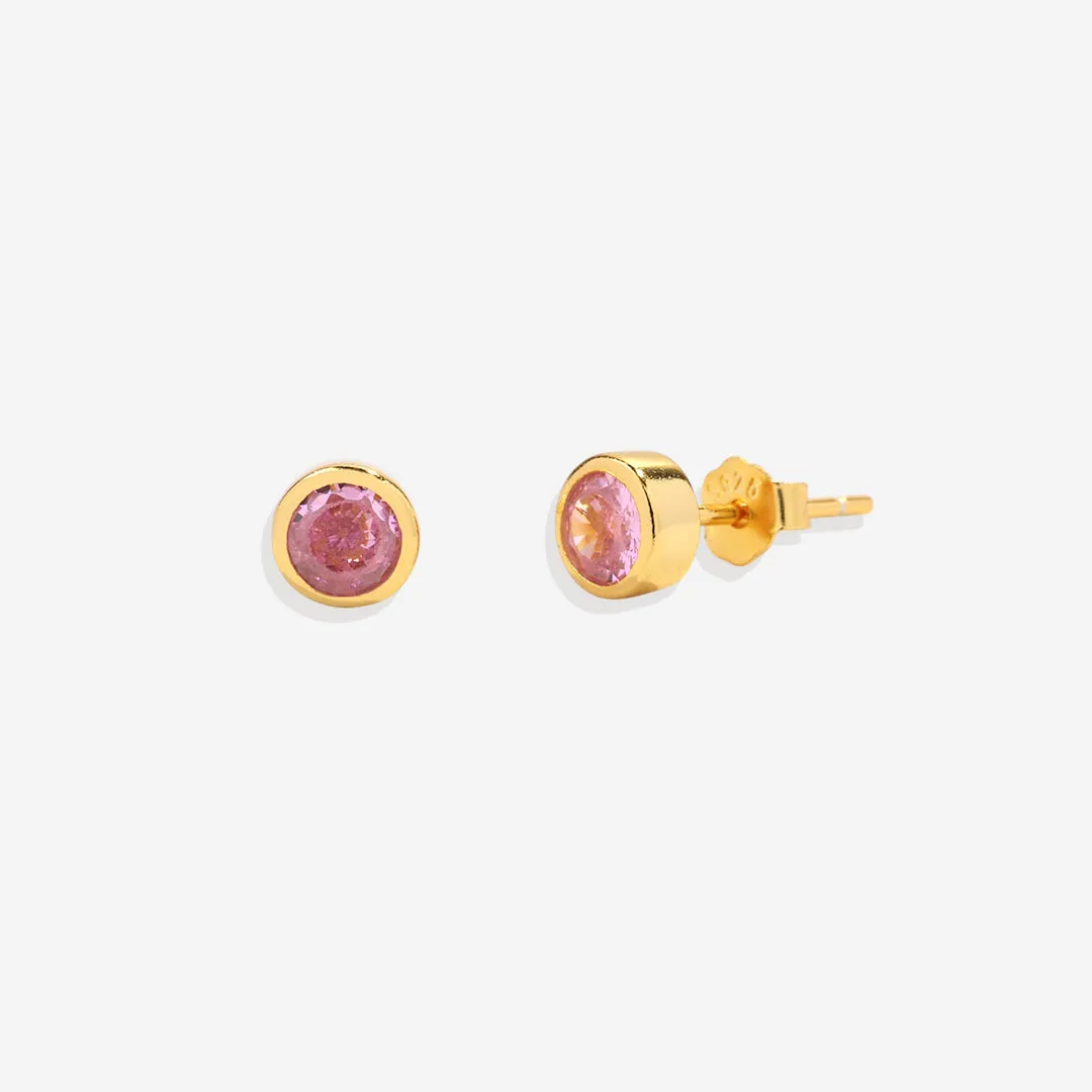 Birthstone Bezel Studs