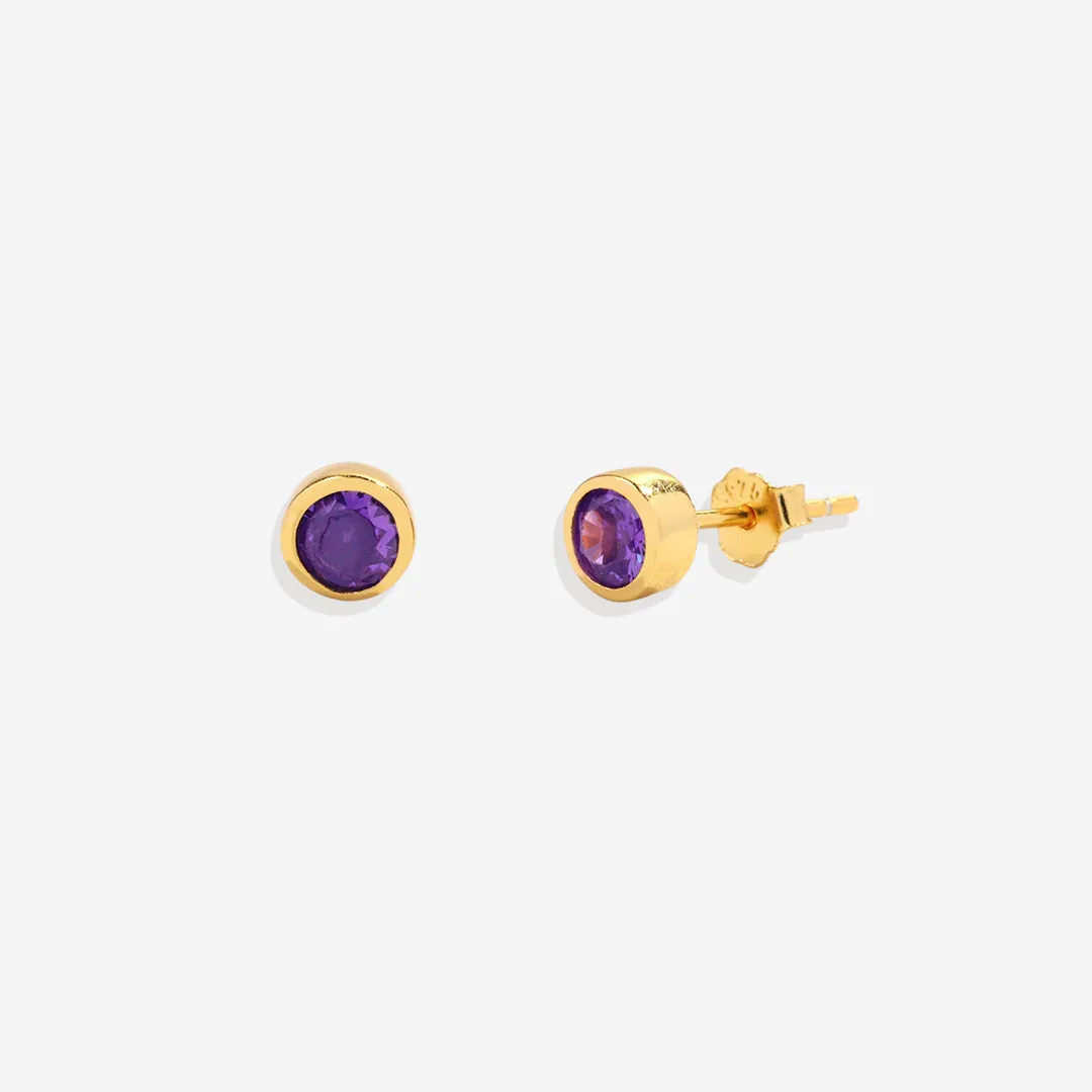 Birthstone Bezel Studs