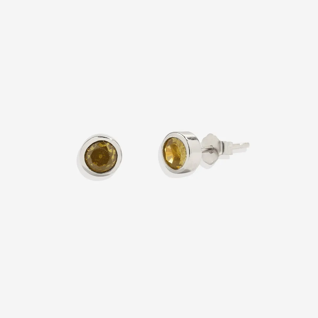 Birthstone Bezel Studs