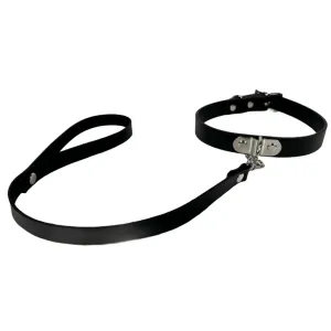 Black Leather Choker & Leash