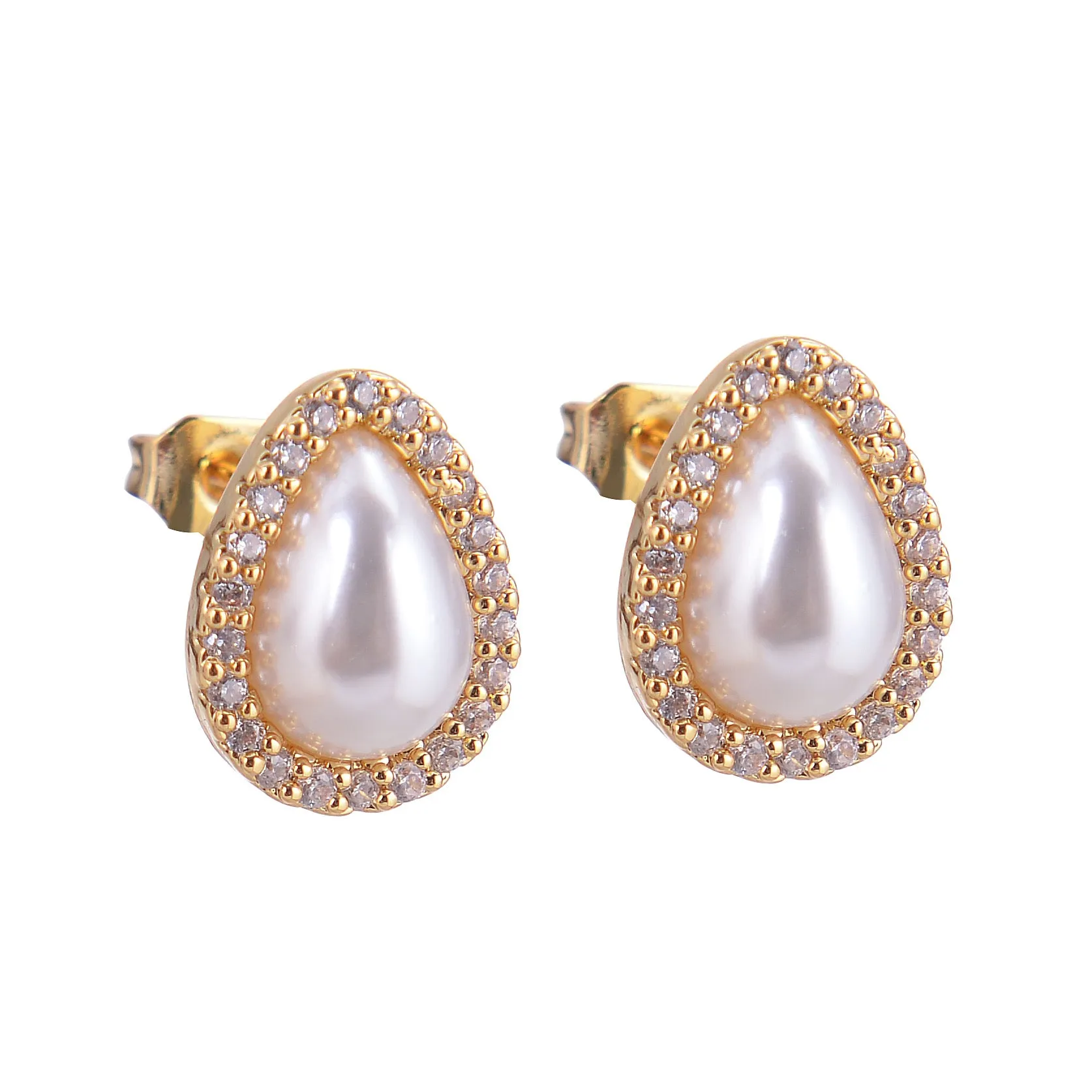 Bridal Tear Pearl Studs