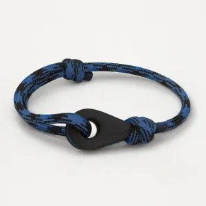 CARTAGENA Mens Womens Thimble Charm Bracelets Paracord Rope Wristbands Black Blue Matte Black