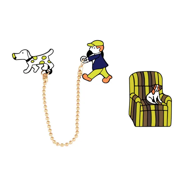 Cartoon Dog Enamel Pins Custom Fashion Badge